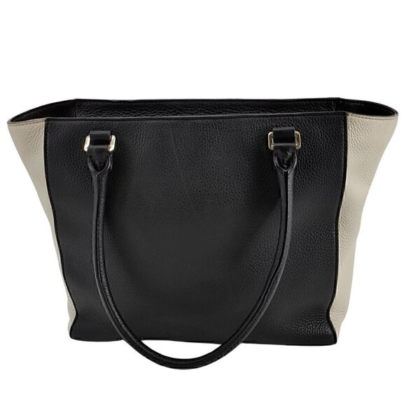 KATE SPADE  Black and Ivory Pebble Leather Tote Bag Pre-Owned - Picture 5 of 14